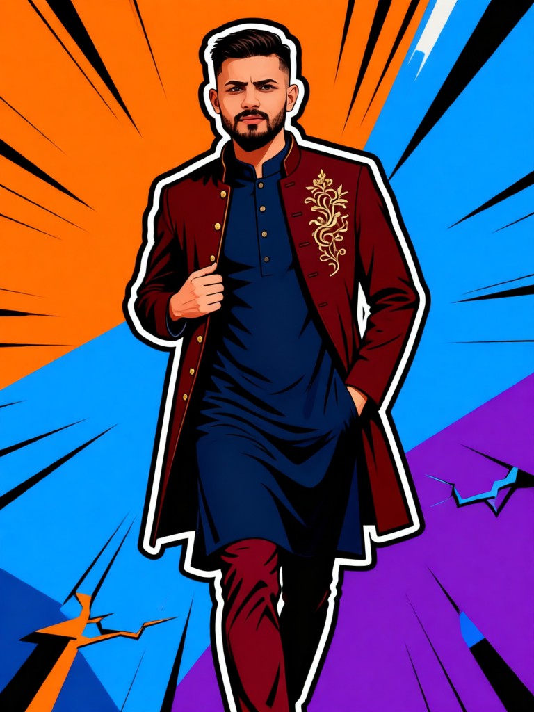 Men's Pop Art Style Graphic Background image