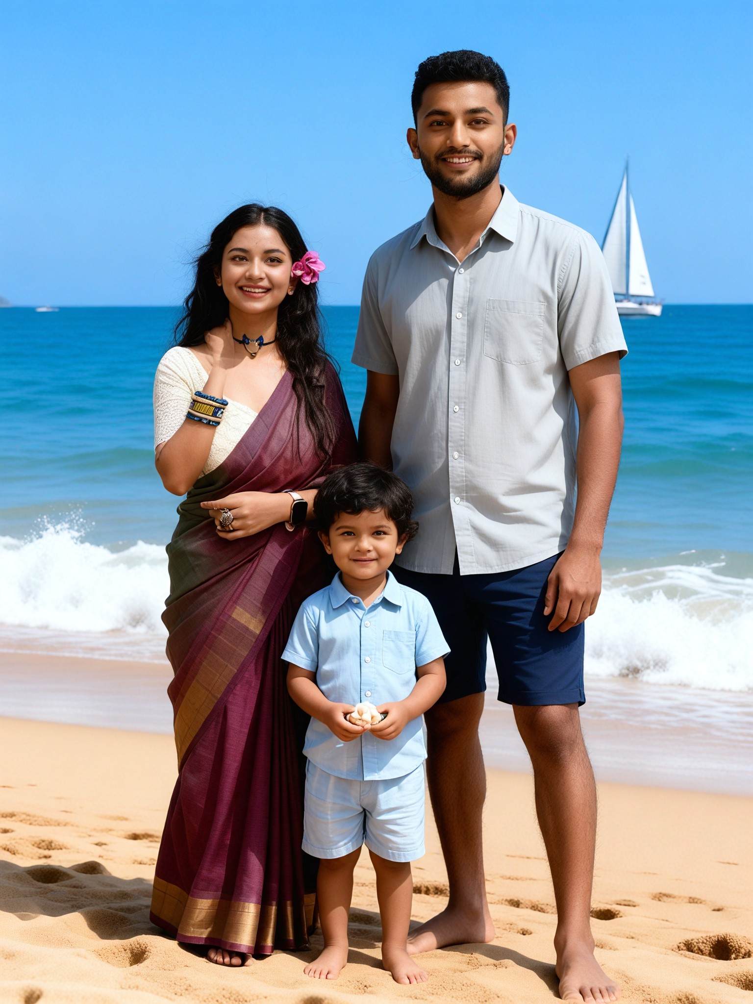 Sunny Family Photo · Goa Beach   image