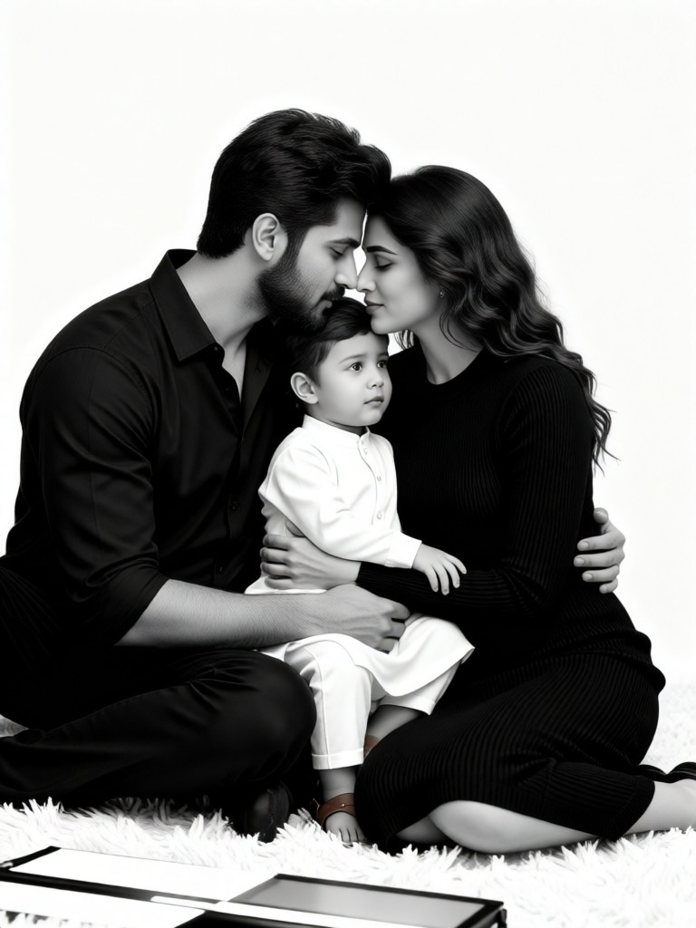 Black & White Warm Art Photo · Pure White Studio · Highly Consistent with User’s image