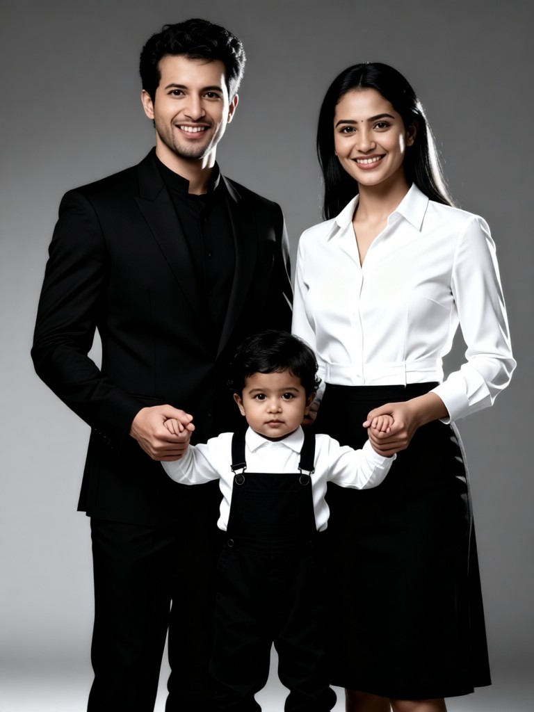 Black & White Grand Art Photo · Light Gray Studio image