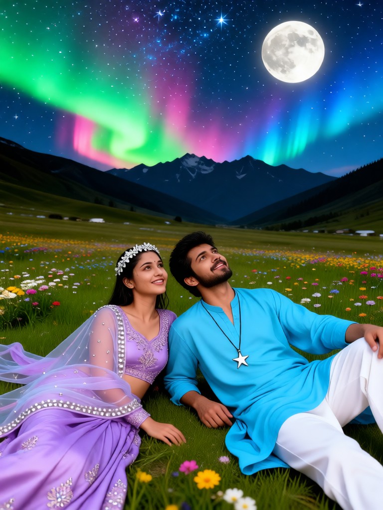 Himachal Valley - Couples Moonlight Aurora Viewing image