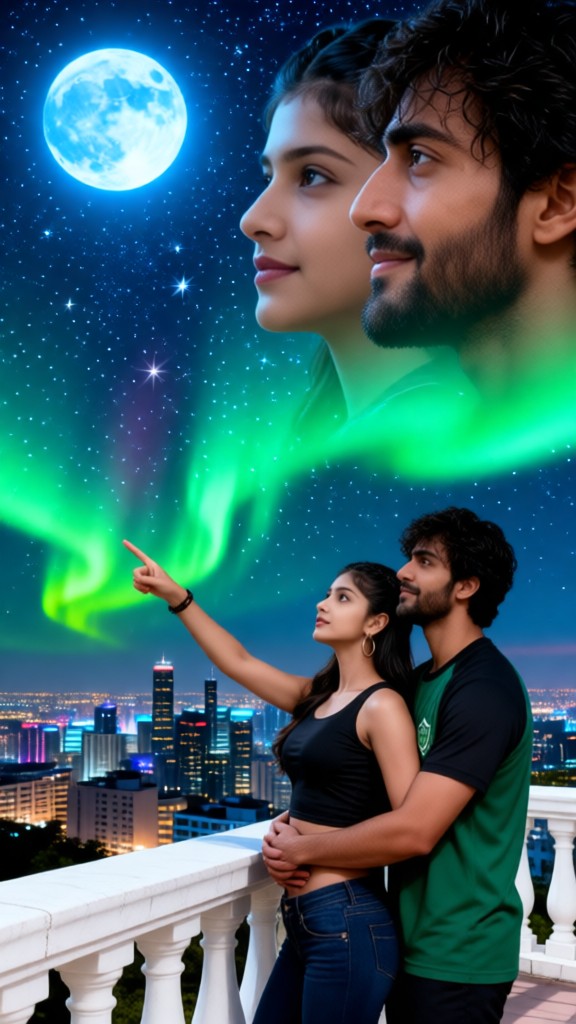 Double-Couple watching the aurora image