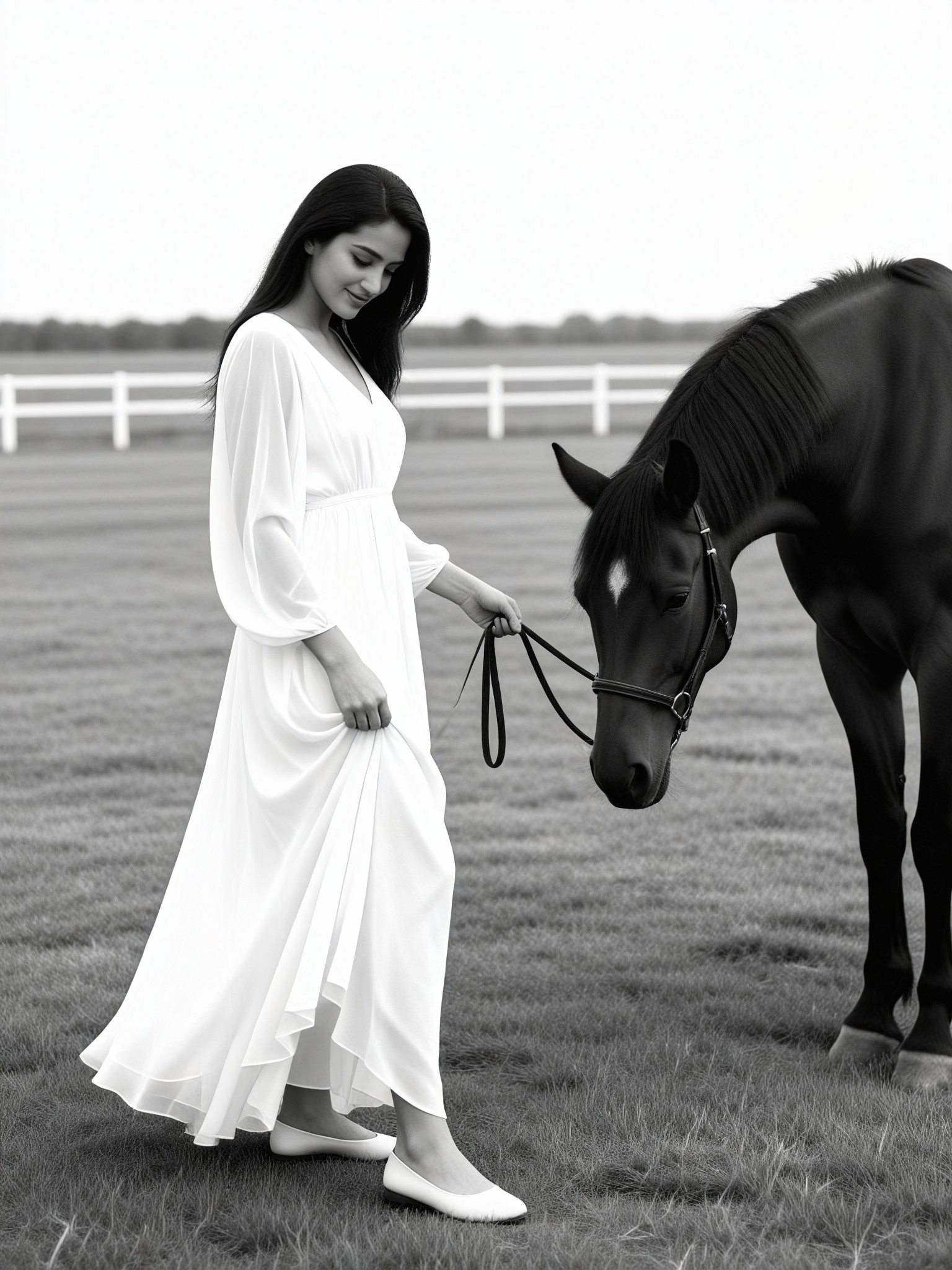 Horse Ranch's Elegant Black-and-White Style image