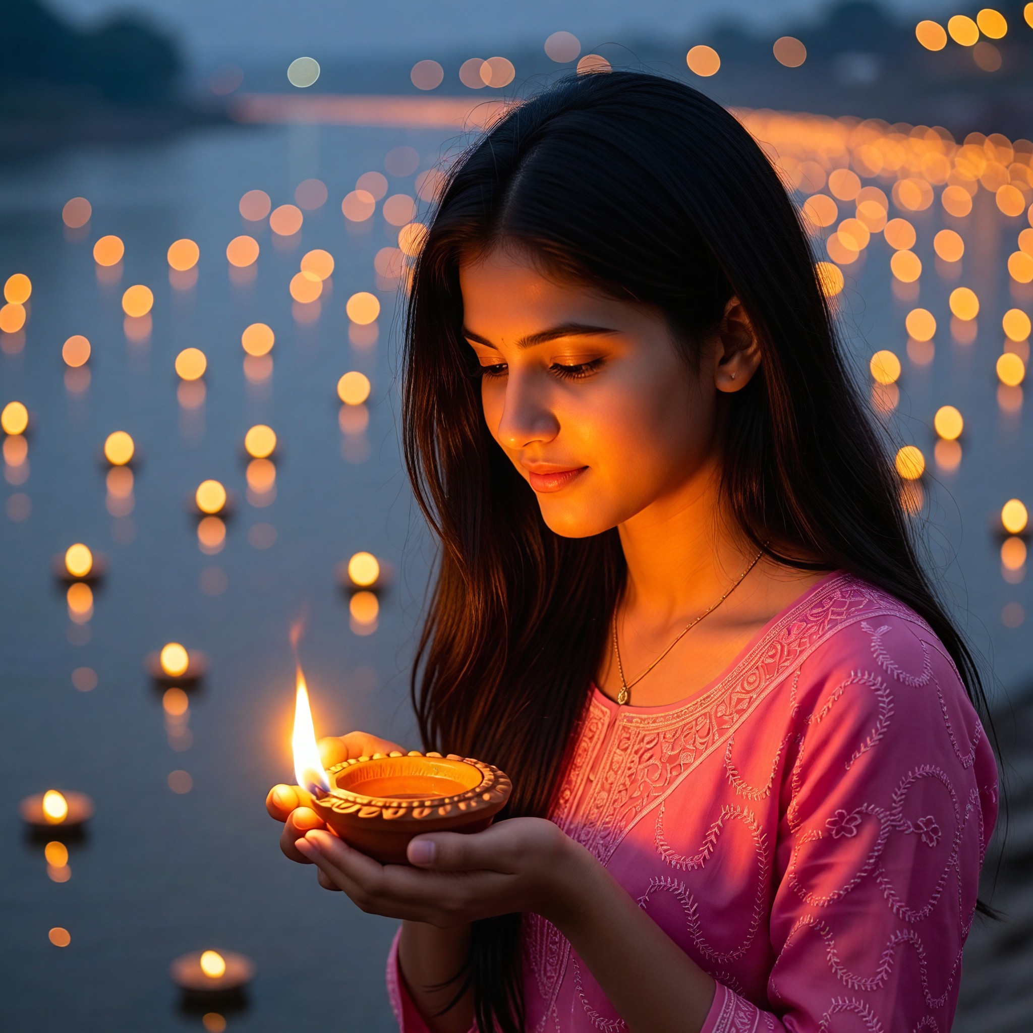 Diya on the Ganges image