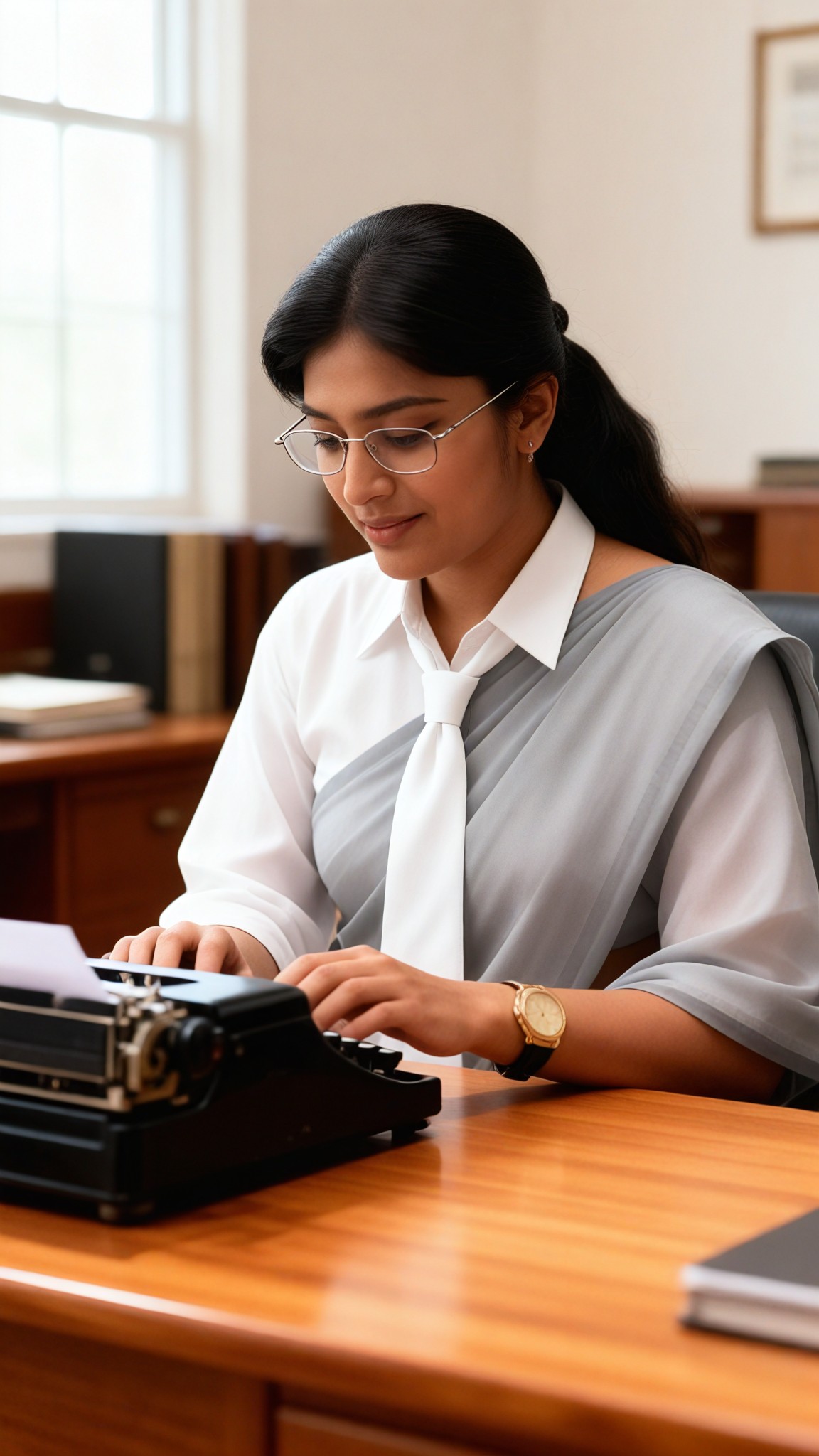 Retro Workplace Sari Women - Girls image