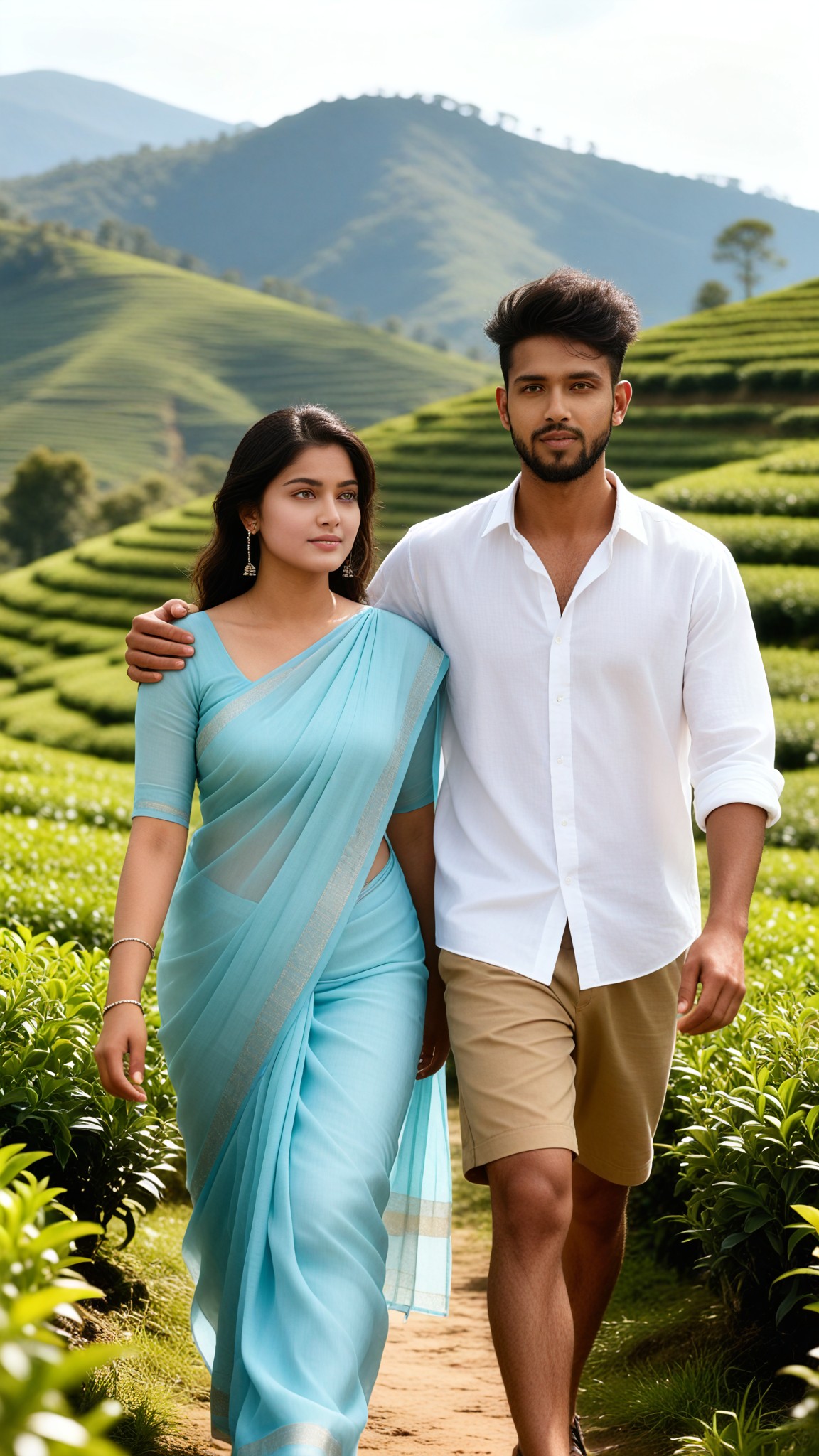 Tea Garden Stroll Gentle Couple - Couple image