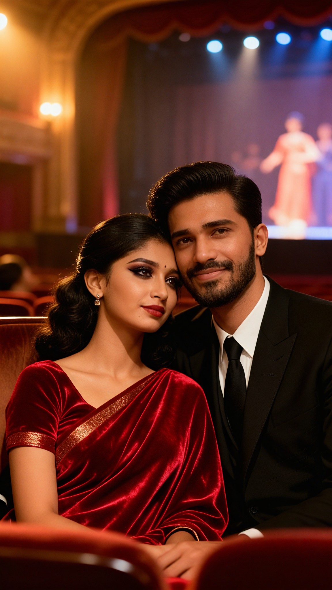 Theatre nestled retro couple - Couple image