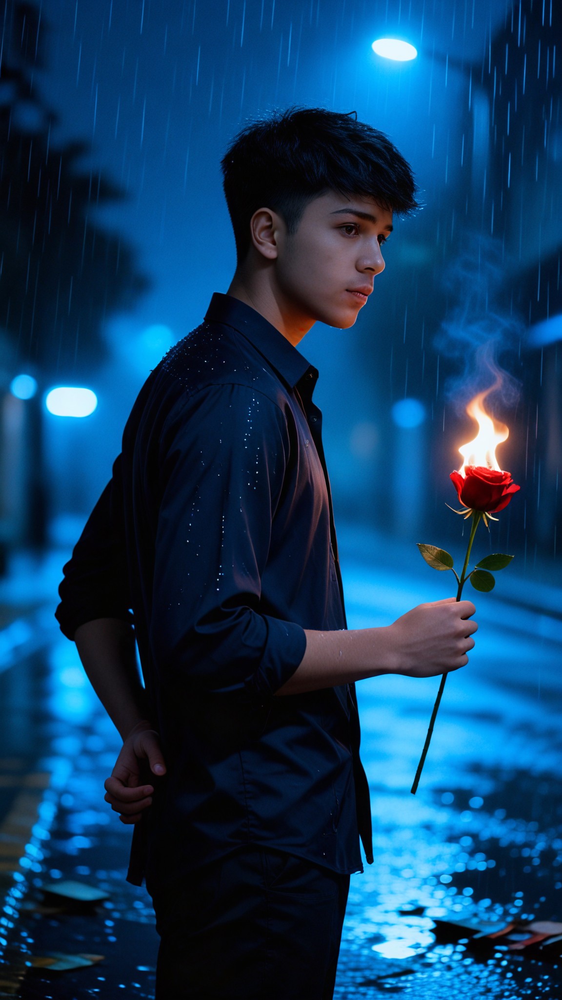 Rainy Night Broken Sad Style - Male image