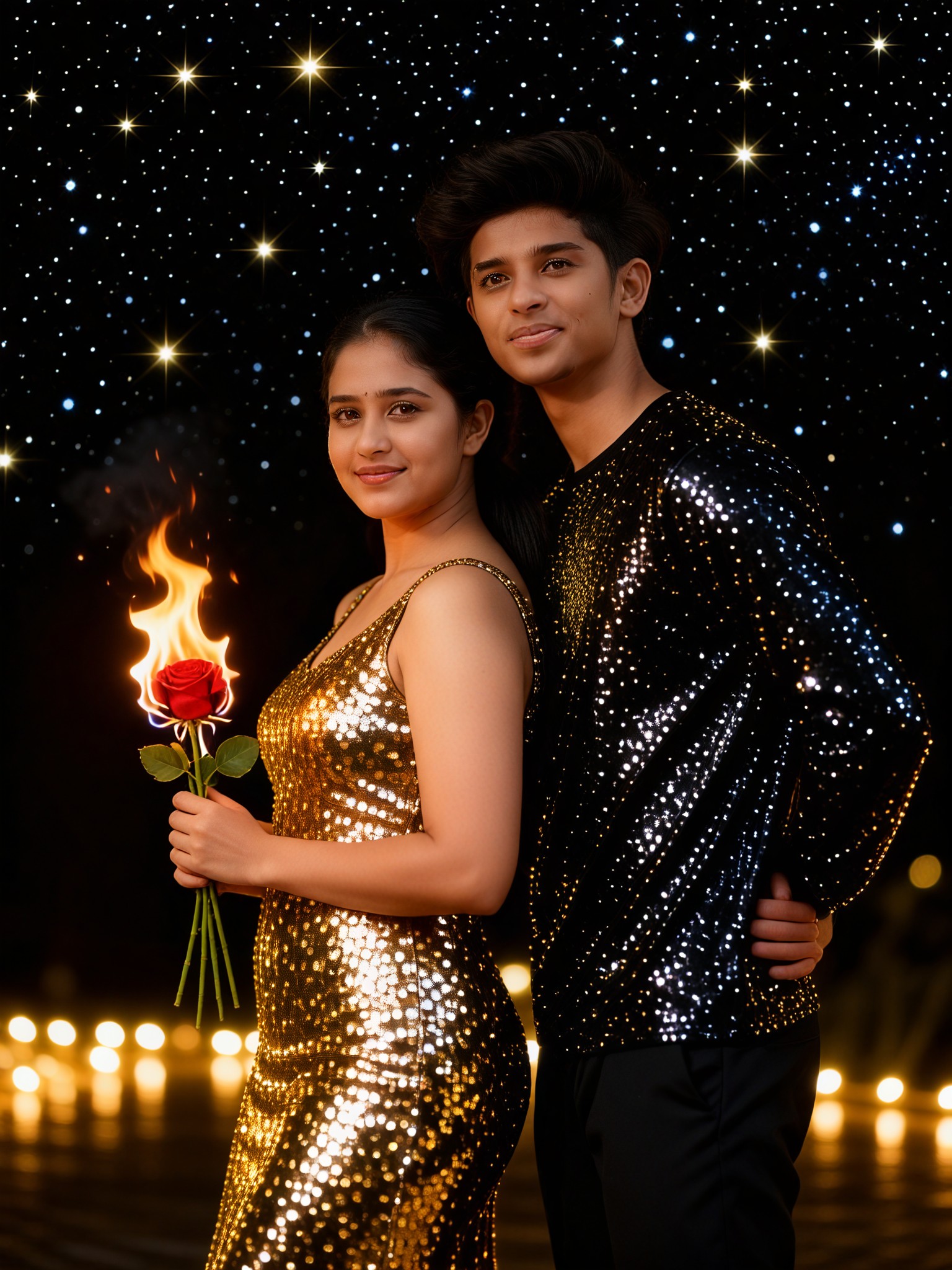 Dark Night Starry Gorgeous Style - Couple image