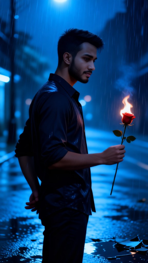 Rainy Night Broken Sad Style - Male image