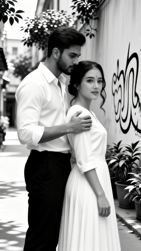 Black and White Snuggling · Street Moment image