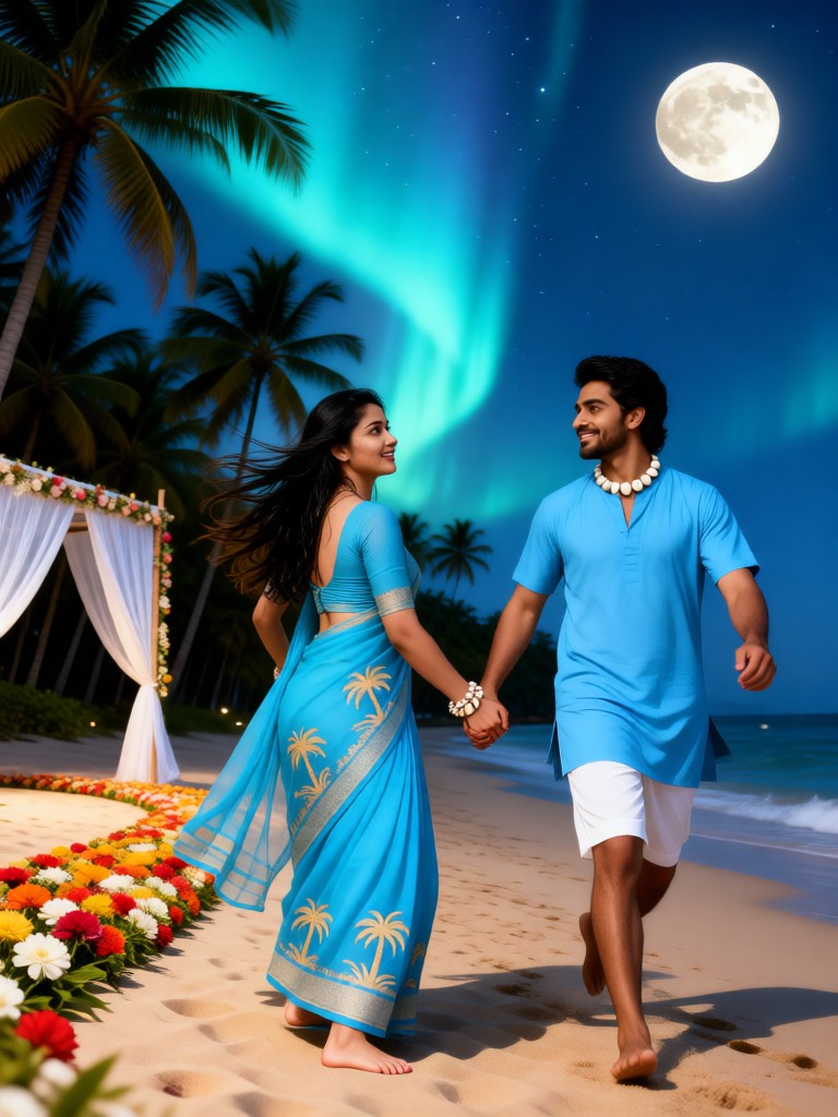 Lin Beach - Couples Watching the Moon image