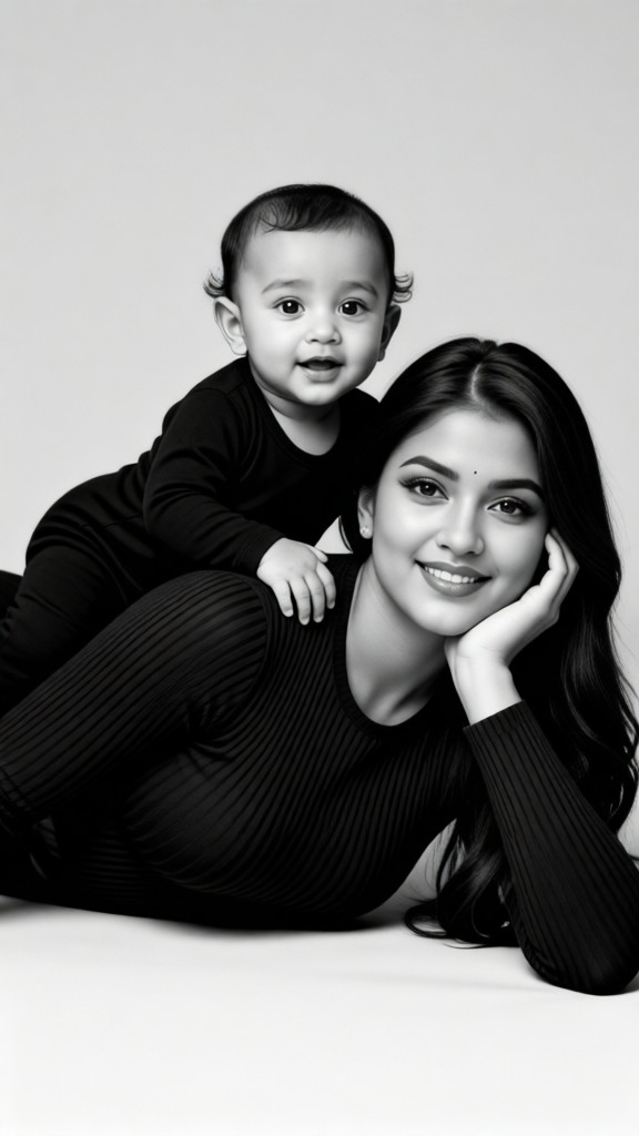 Mother and baby intimate moments image