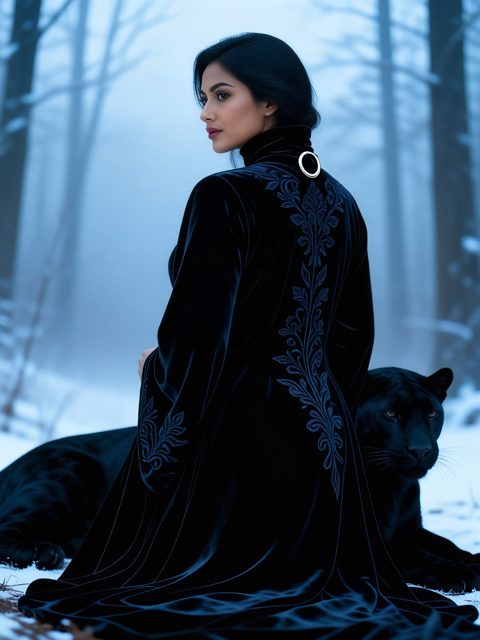 Panther Watch in the Frosty Forest image