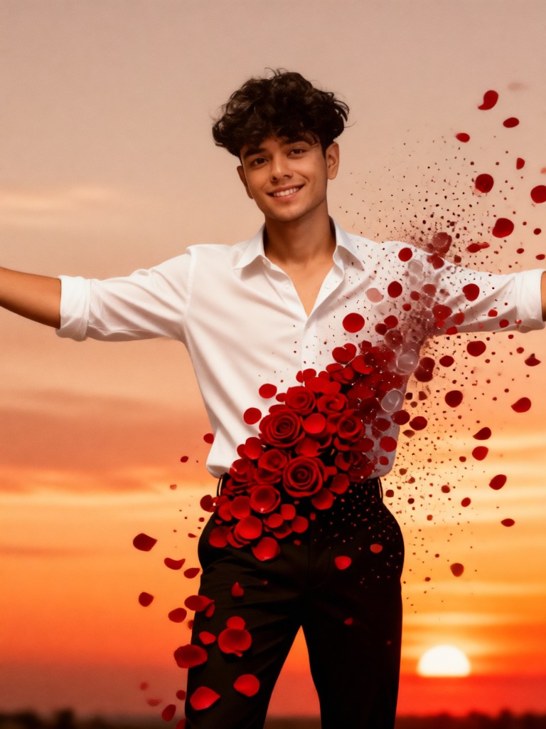 Turn into roses and scatter image