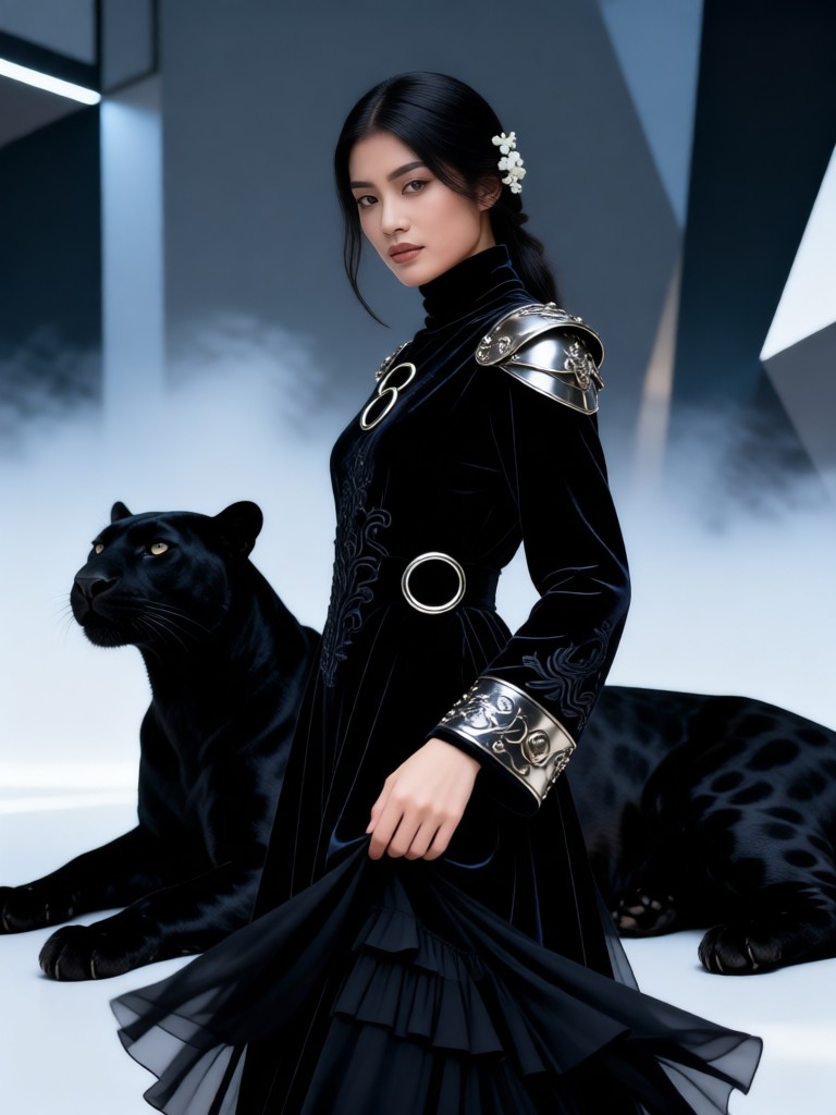 Modern Abstract Black Panther Fashion Shoot image