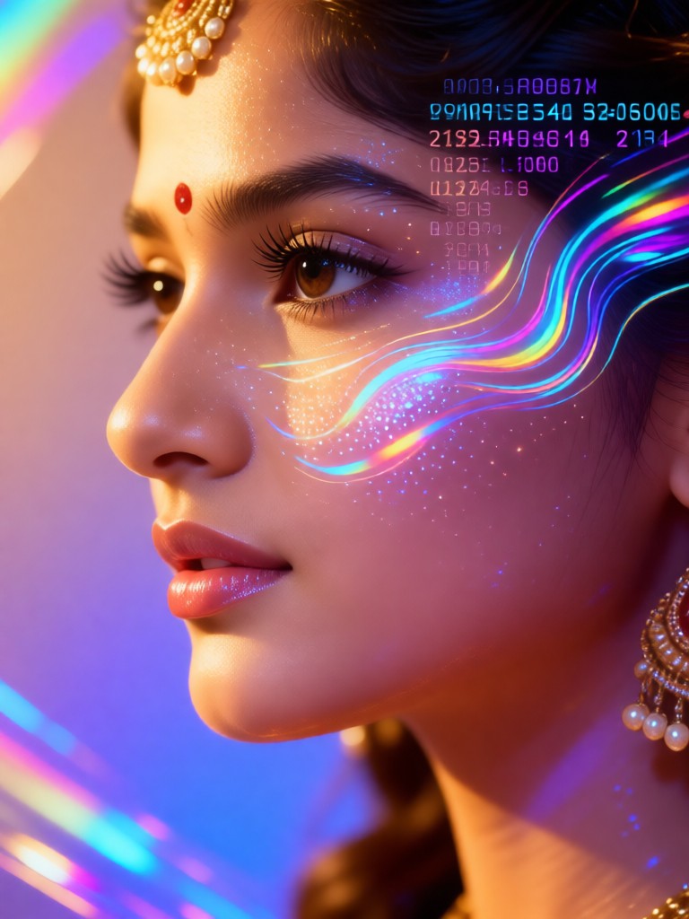 Super realistic digital style facial portrait image