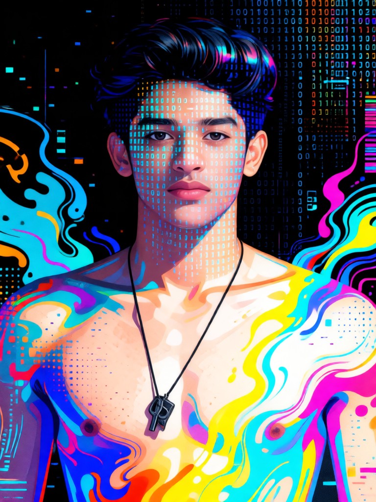 Cool digital style portrait image