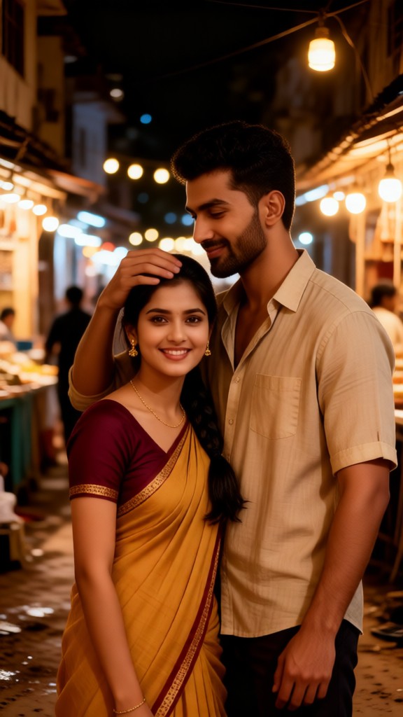 Night scene on the street ！！ Couple image