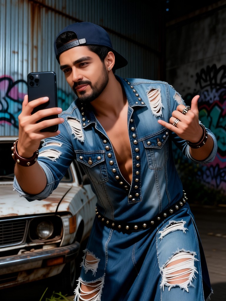 Solo street selfie - male image
