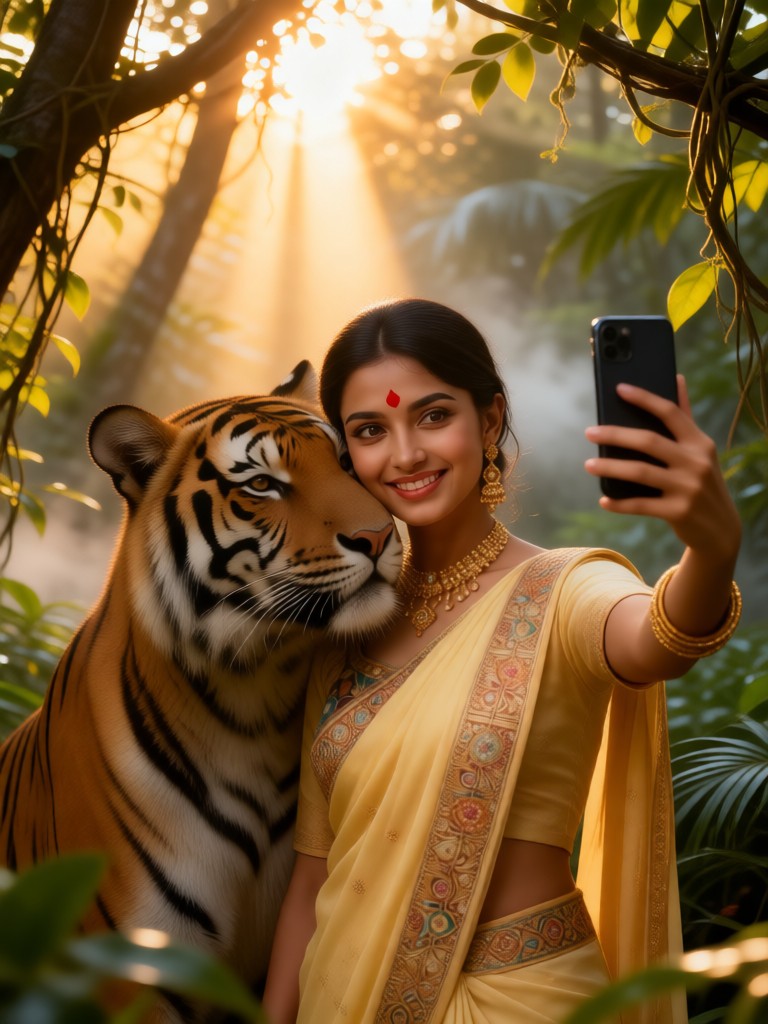 Selfie - Person and Tiger - Female image