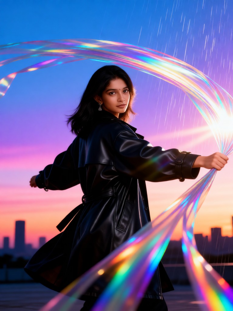 Colorful silk rain ribbon image