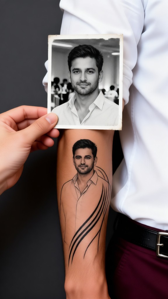 Get a tattoo of your photo on your arm image