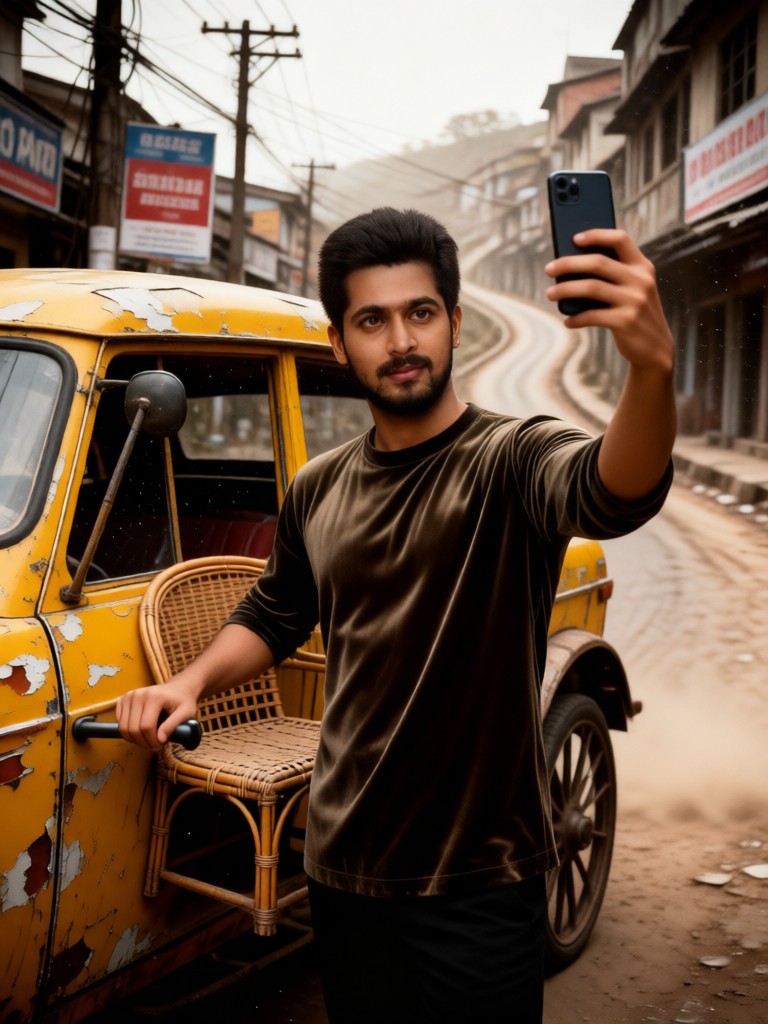 Solo selfie - street - male image