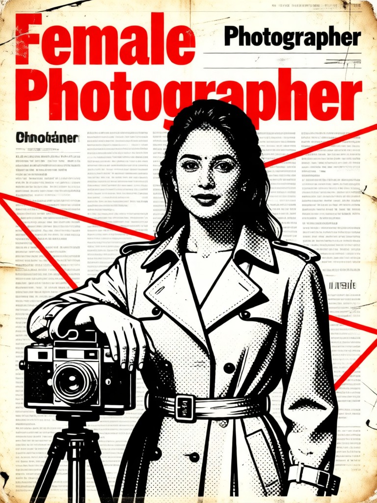 Vintage Newspaper - Female Photographer image