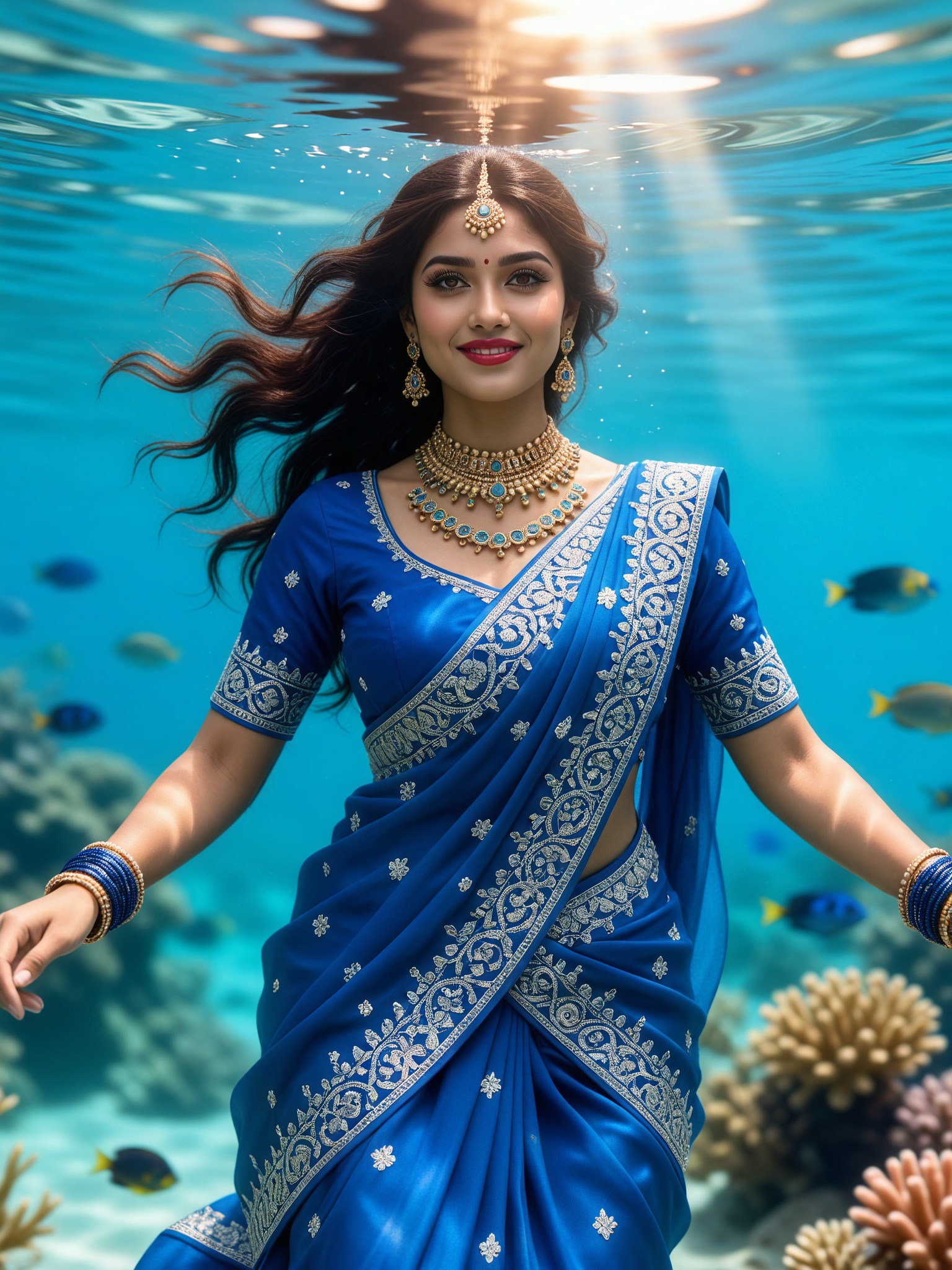 Blue Lehenga in Underwater Wonderland  image