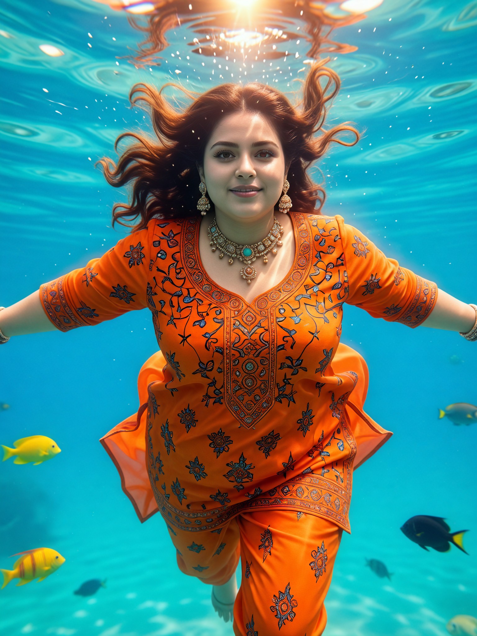 Orange Salwar Kameez in Underwater Radiance  image