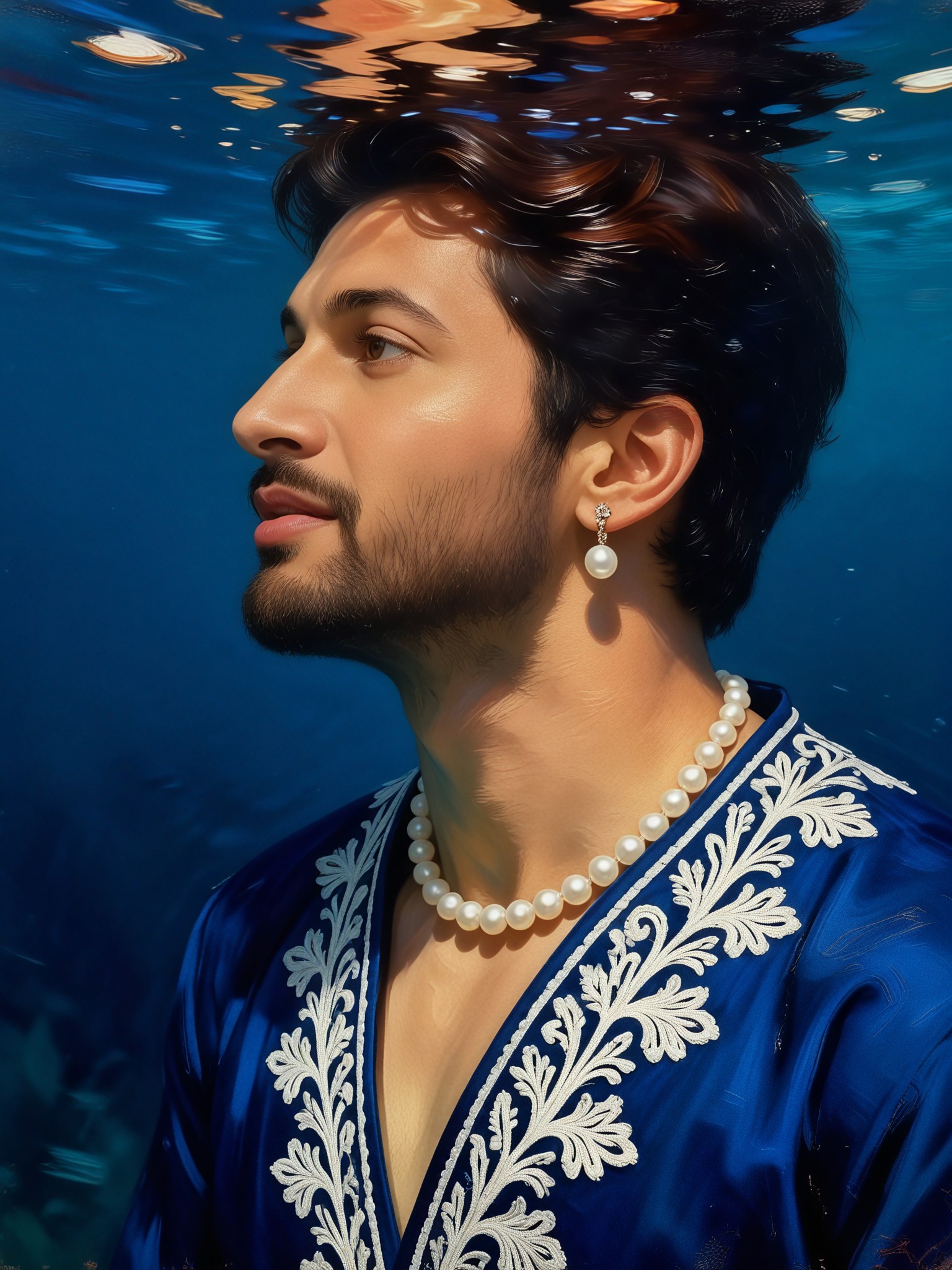 Pearl Chikan Indigo image