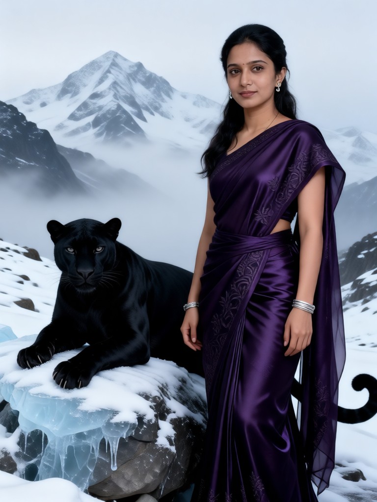 Black Panther Under the Snowy Mountain image