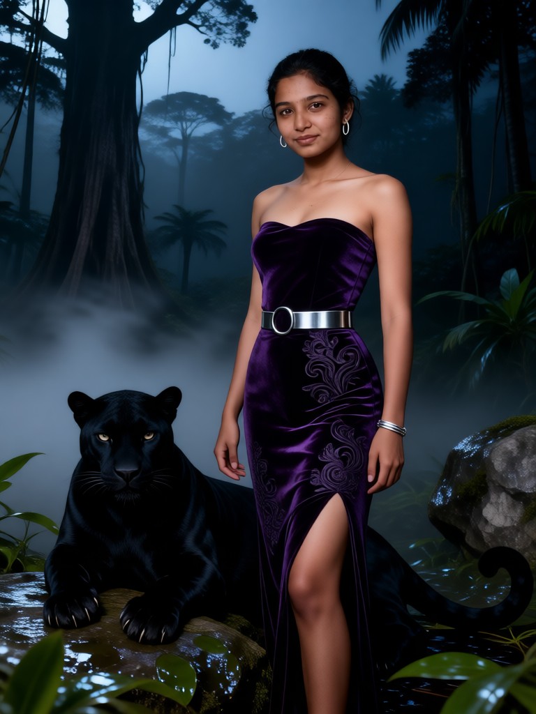 Panther and Human Dark Mysterious Style image