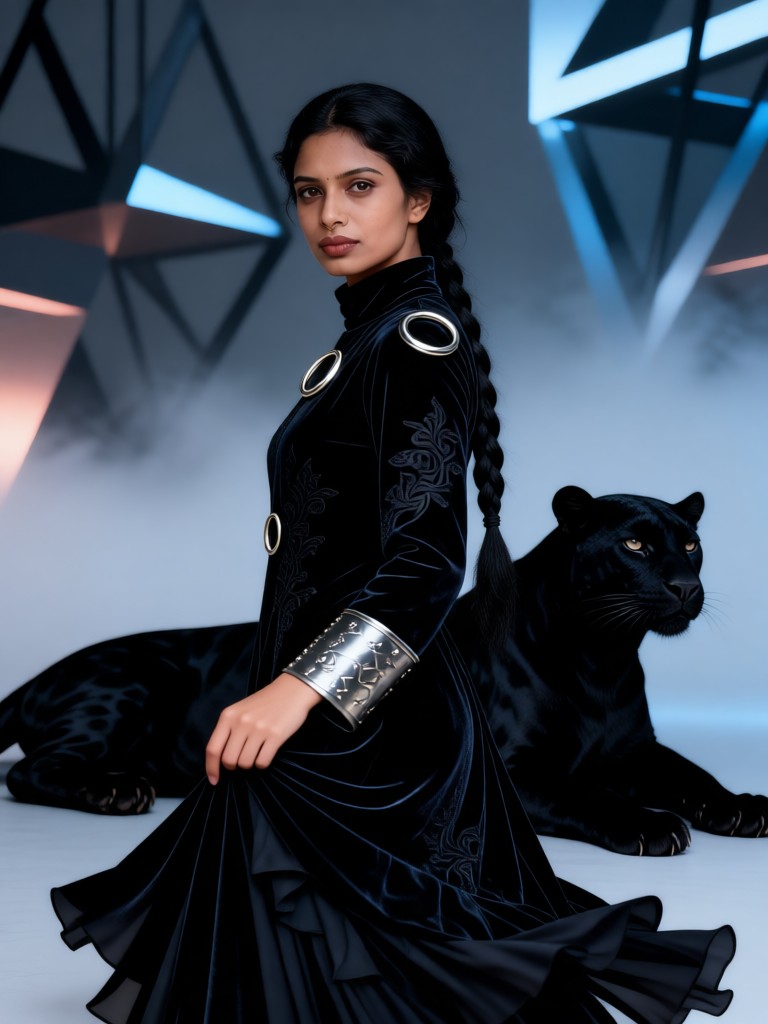 Beauty and Black Panther High Fashion Photo Shoot image