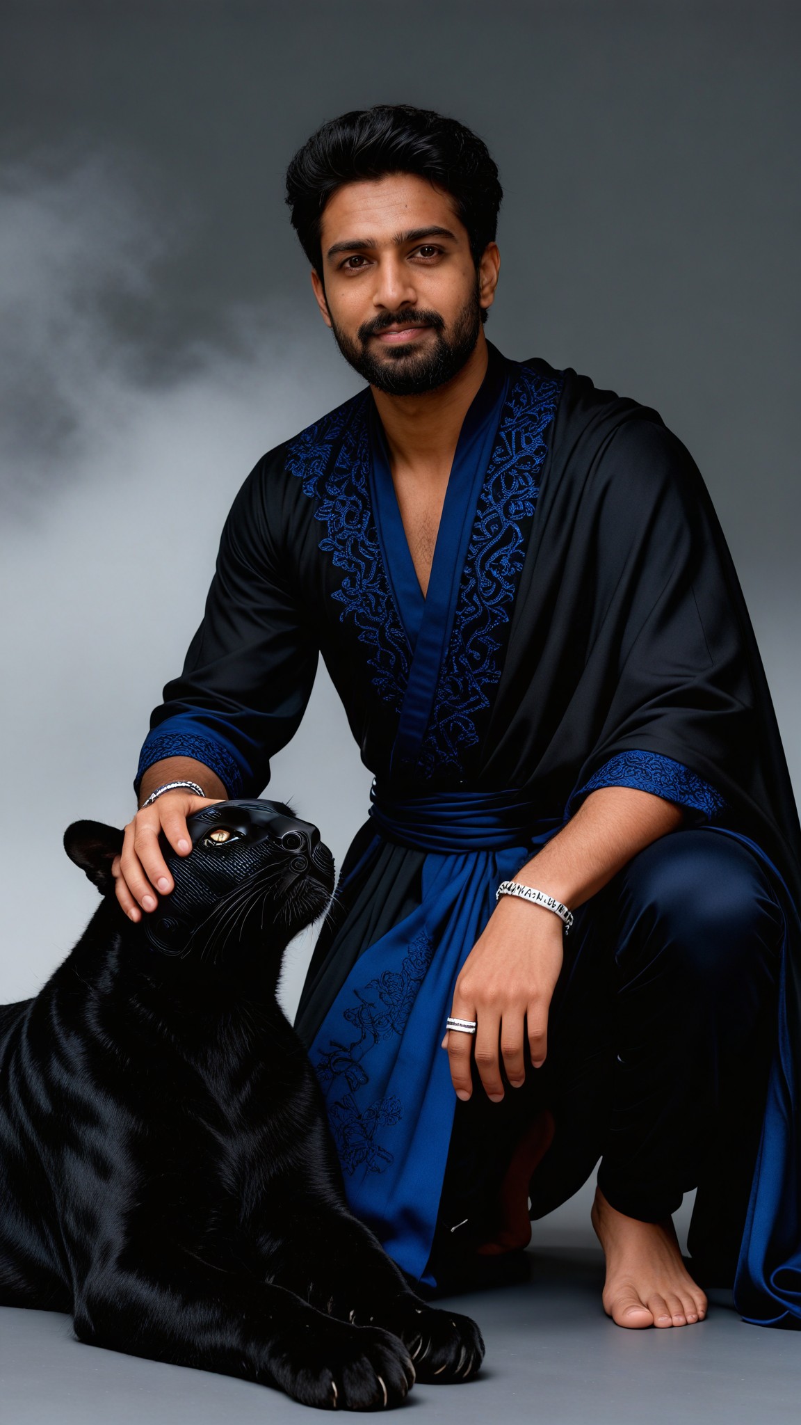 Panther and Man, Fashionable and Textured Style image