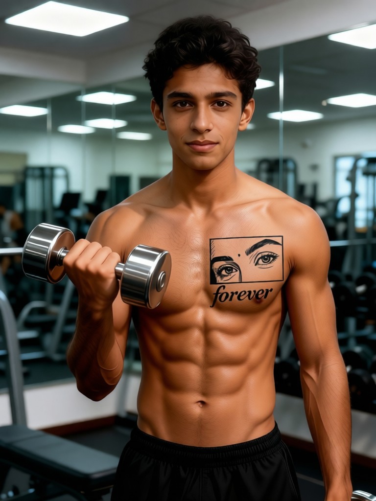 Displaying tattoos while exercising image