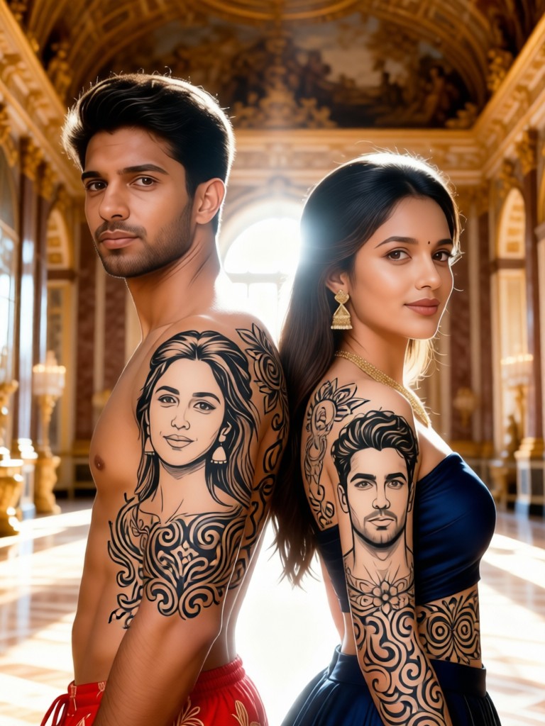 Tattoo the other person on their body image