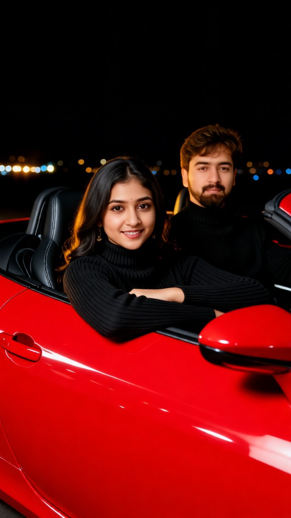 Couple-Red sports car-p image