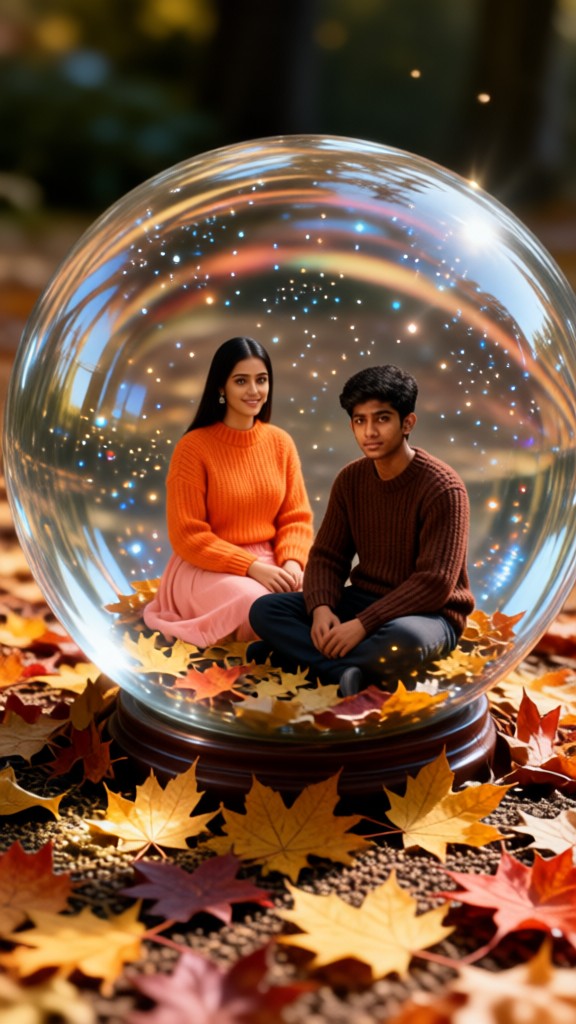 Snow Globe Autumn Couple image