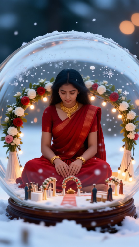 Snow Globe Bride Sitting image