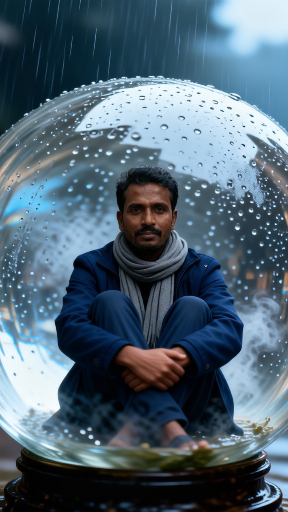 Snow Globe Rain Mood image