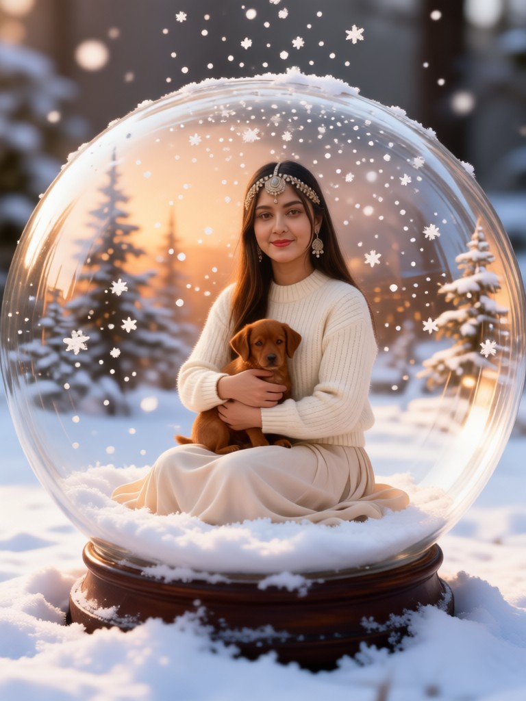 Snow Globe Woman With Dog image