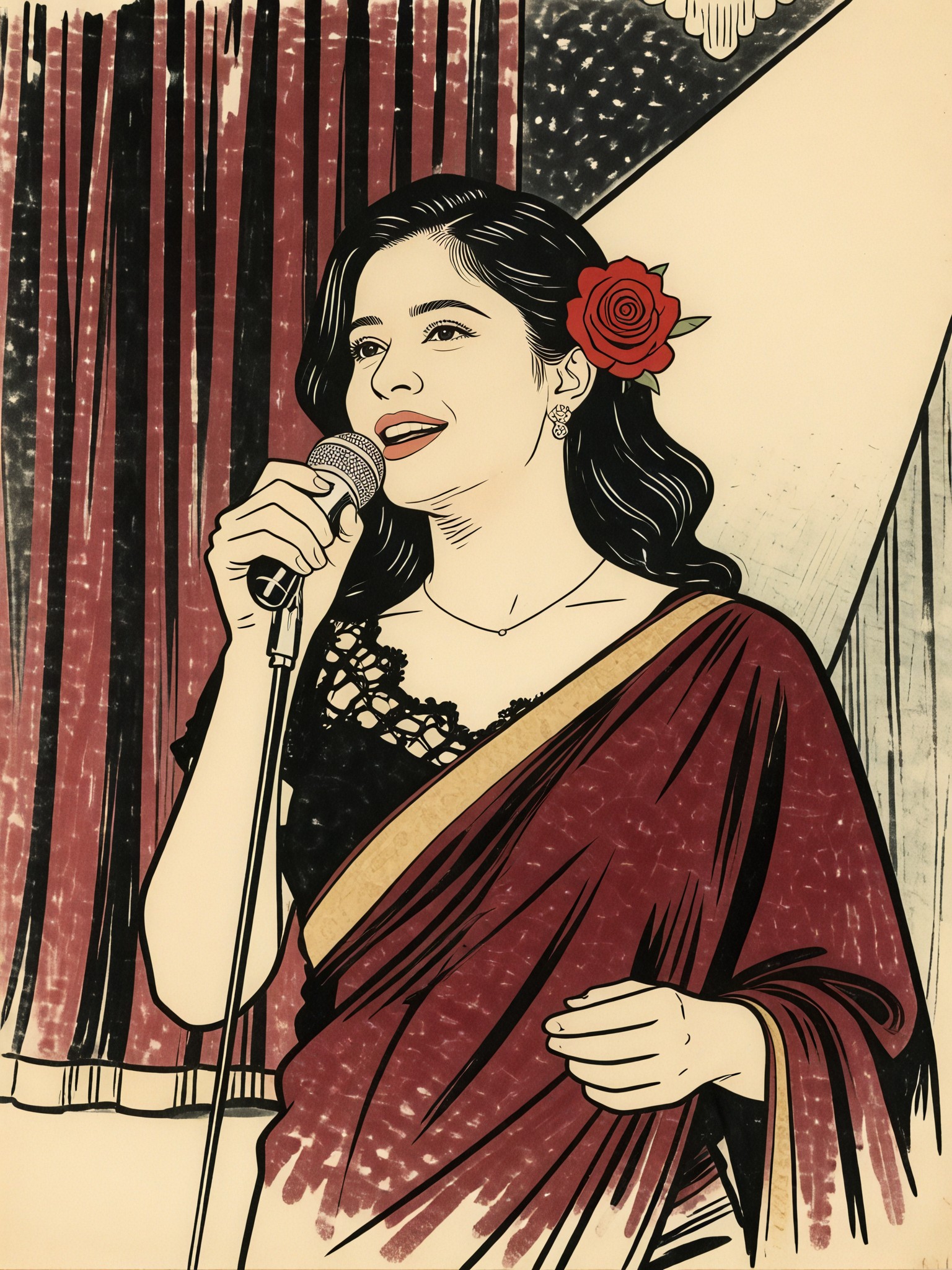 Ukiyo style Crane Garden image