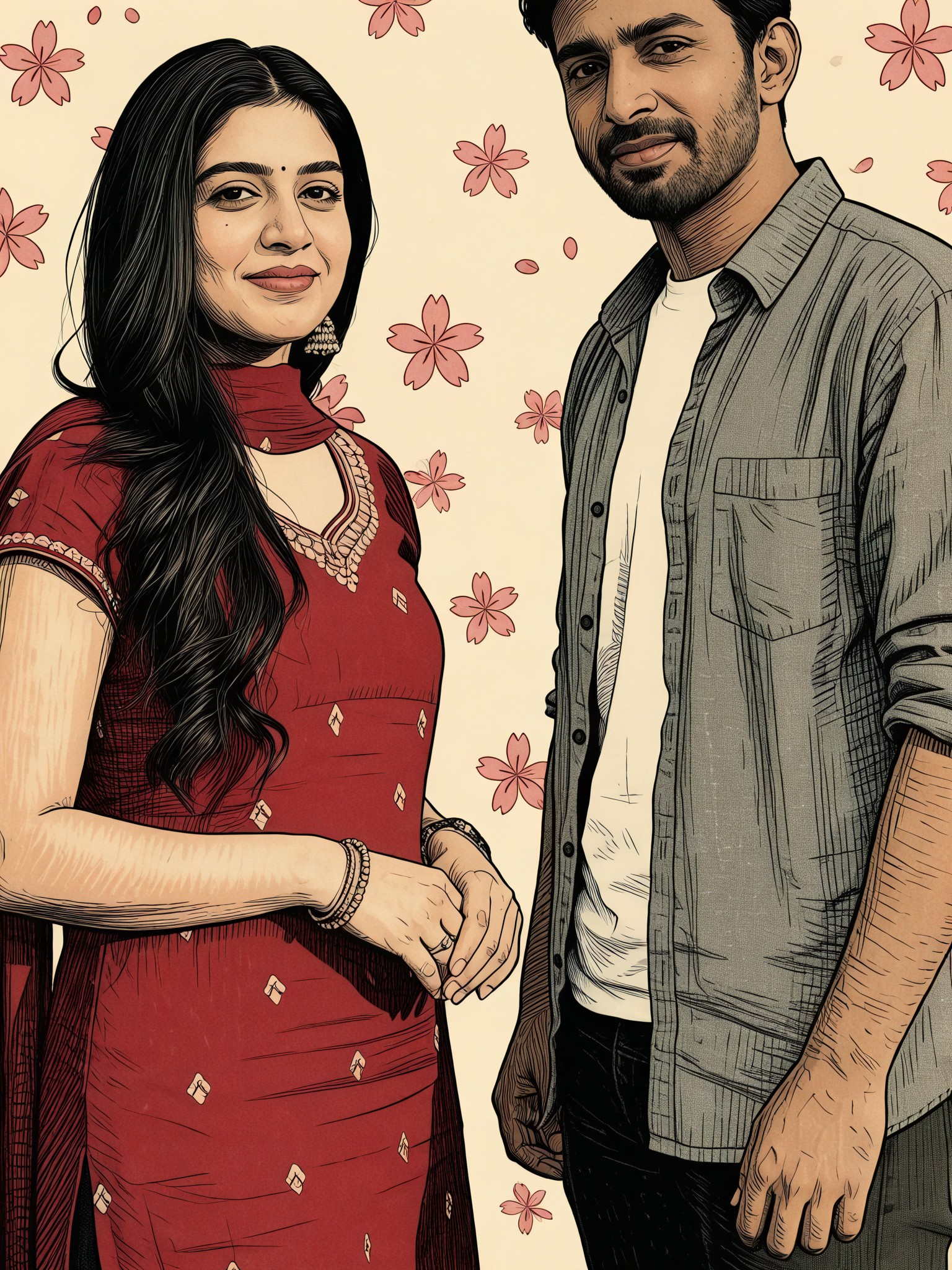 Ukiyo style Triple Blossom image