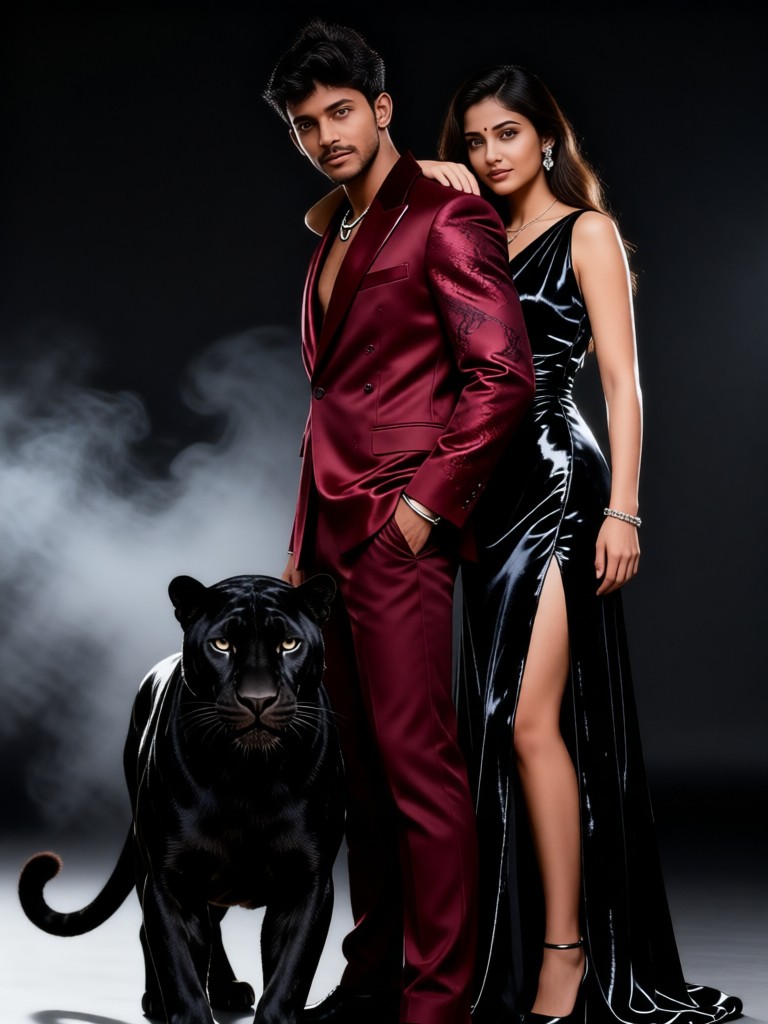 Panther and Couple: Fashion Magazine Style image