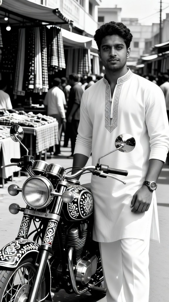 Riding a cool motorcycle image