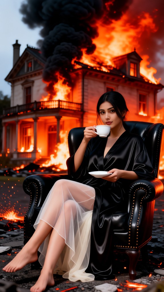 I took photos of the house on fire image