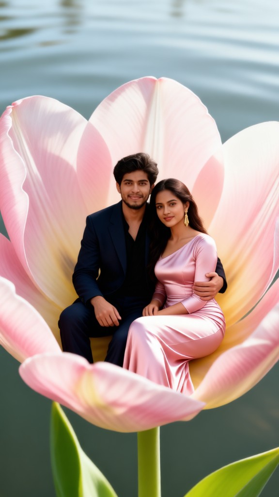 Loving Couple in the Tulip's Core image