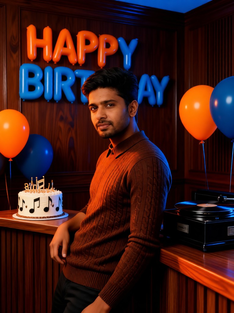 Retro Music Theme Birthday image